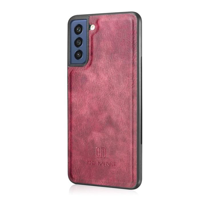 DG.MING - DG.MING Galaxy S21 FE 2-i-1 Läderplånboksfodral Röd