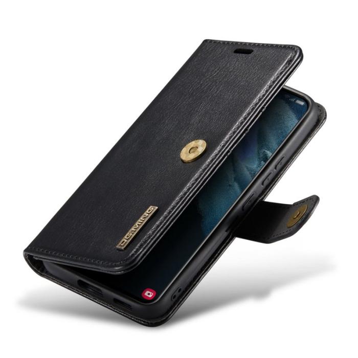 DG.MING - DG.MING Galaxy S23 Detachable Läderfodral Ställ Wallet Svart