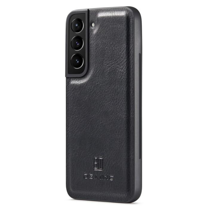 DG.MING - DG.MING Galaxy S23 Detachable Läderfodral Ställ Wallet Svart
