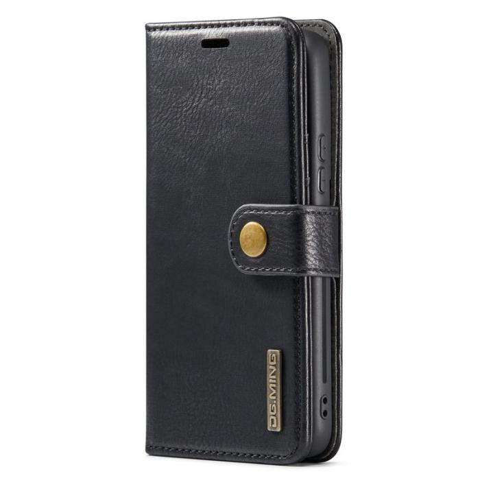 DG.MING - DG.MING Galaxy S23 Detachable Läderfodral Ställ Wallet Svart