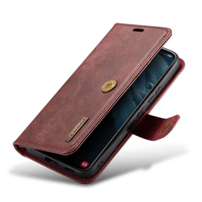 DG.MING - DG.MING Galaxy S23 Fodral i delbart läder med ställ - Röd