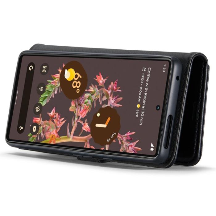 DG.MING - DG.MING Google Pixel 7 5G Fodral i svart läder med ställning