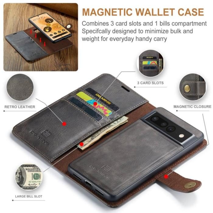 DG.MING - DG.MING Google Pixel 7 Pro 5G 2-in-1 Fodral Grå