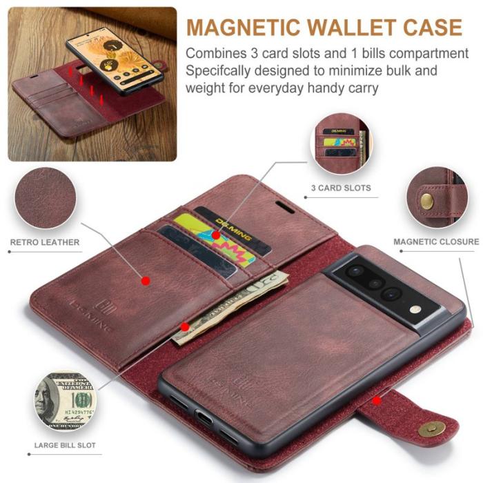 DG.MING - DG.MING Google Pixel 7 Pro 5G Skal 2-i-1 Röd