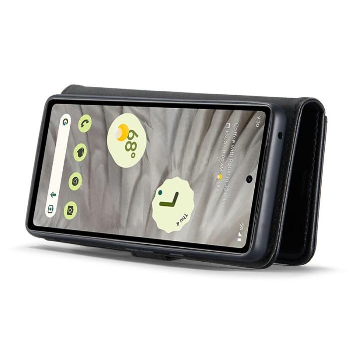 DG.MING - DG.MING Google Pixel 7a Fodral i Delbart Magnetiskt Läder - Svart