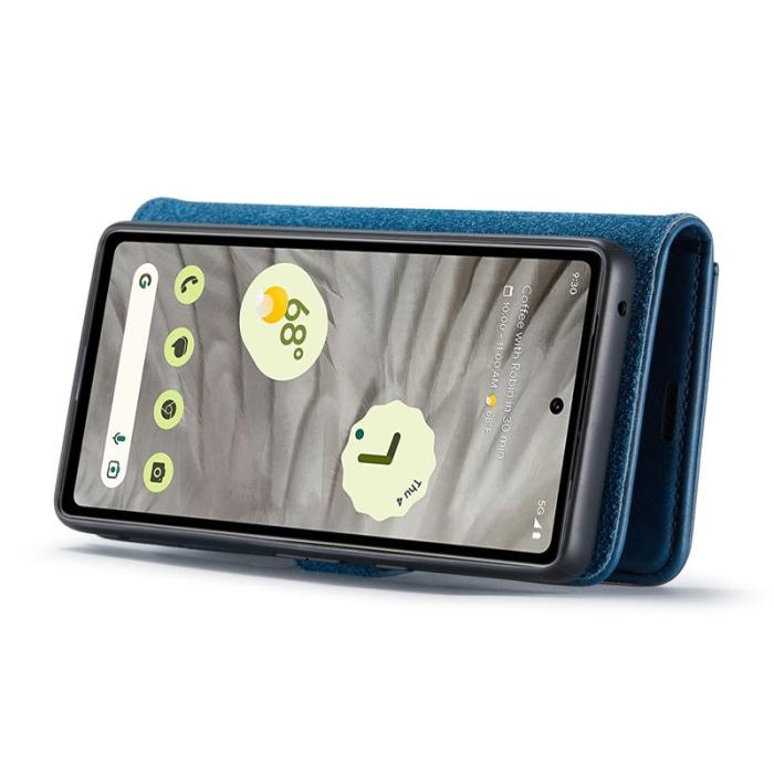 DG.MING - DG.MING Google Pixel 7a Fodral i Split Läder med Ställ - Blå