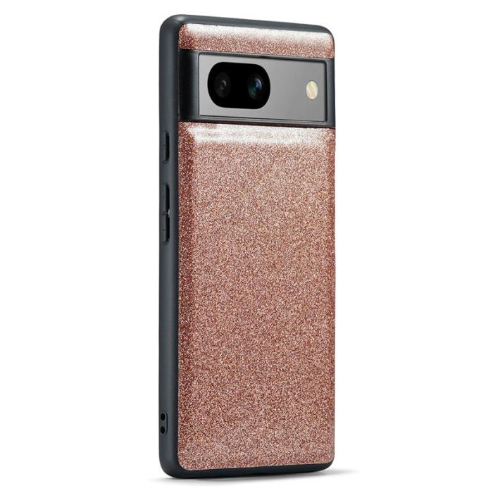 DG.MING - DG.MING Google Pixel 7a Skal Glitter PU Läder+PC+TPU Guld