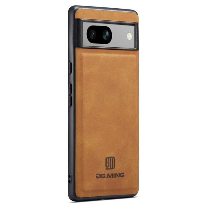 DG.MING - DG.MING Google Pixel 7a Skal PC+TPU+PU Läder - Brun