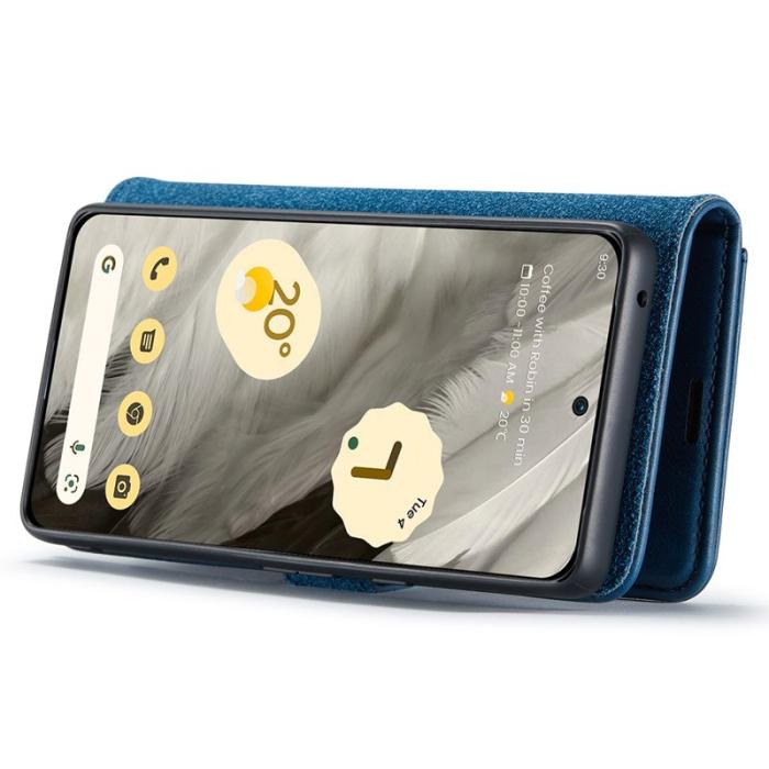 DG.MING - DG.MING Google Pixel 8 Äkta Läder Plånboksfodral Detachable Magnet Blå