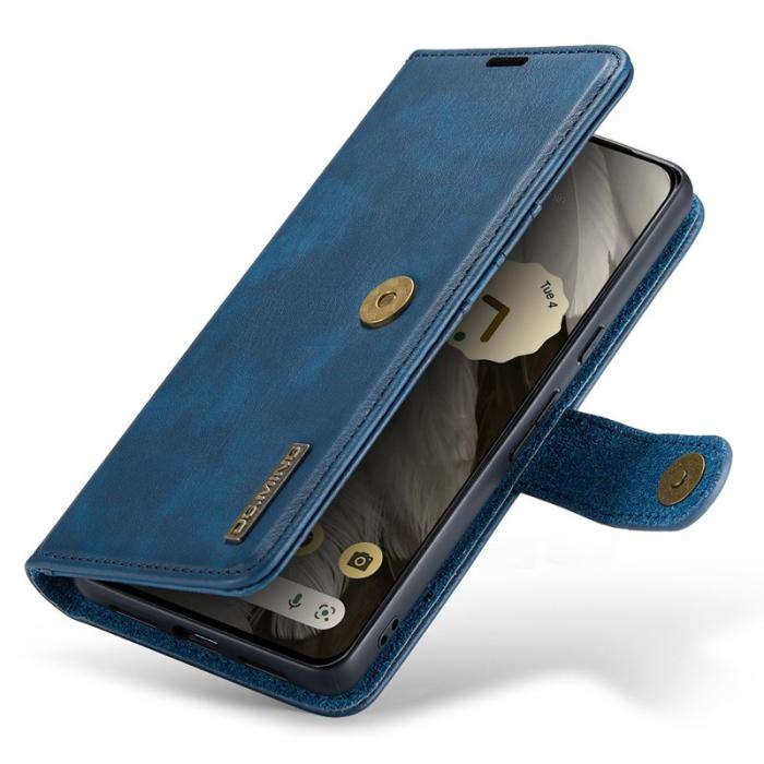 DG.MING - DG.MING Google Pixel 8 Äkta Läder Plånboksfodral Detachable Magnet Blå