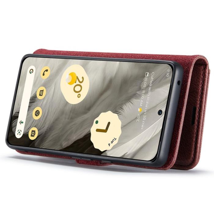 DG.MING - DG.MING Google Pixel 8 Äkta Läder Plånboksfodral Detachable Magnet Röd