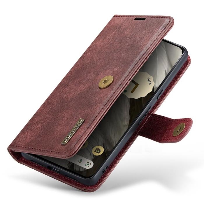DG.MING - DG.MING Google Pixel 8 Äkta Läder Plånboksfodral Detachable Magnet Röd