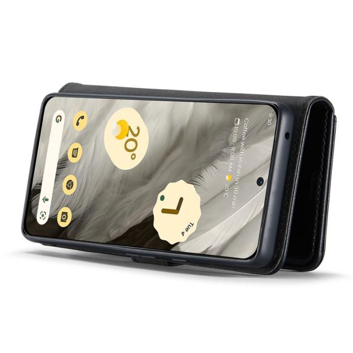 DG.MING - DG.MING Google Pixel 8 Äkta Läder Plånboksfodral Detachable Magnet Svart