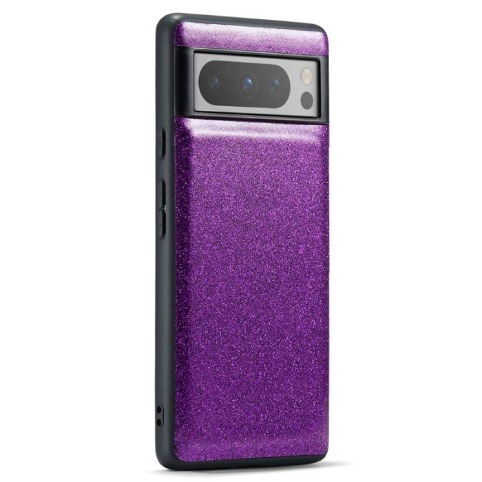 DG.MING - DG.MING Google Pixel 8 Pro Skal Glitter PU Läder - Lila