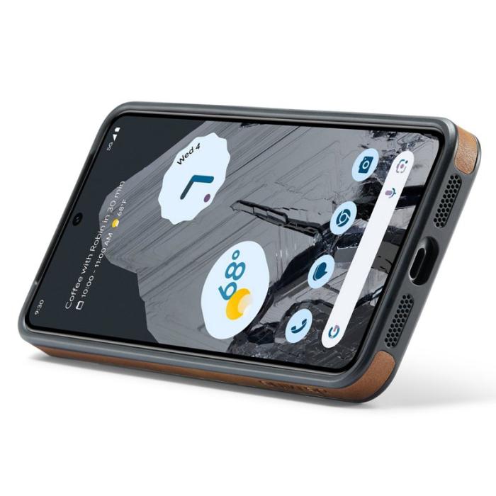 DG.MING - DG.MING Google Pixel 8 Pro Skal PU Läder Stöttålig - Brun