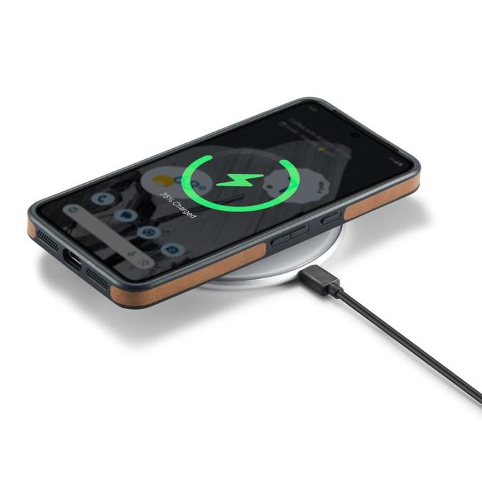 DG.MING - DG.MING Google Pixel 8 Pro Skal PU Läder Stöttålig - Brun