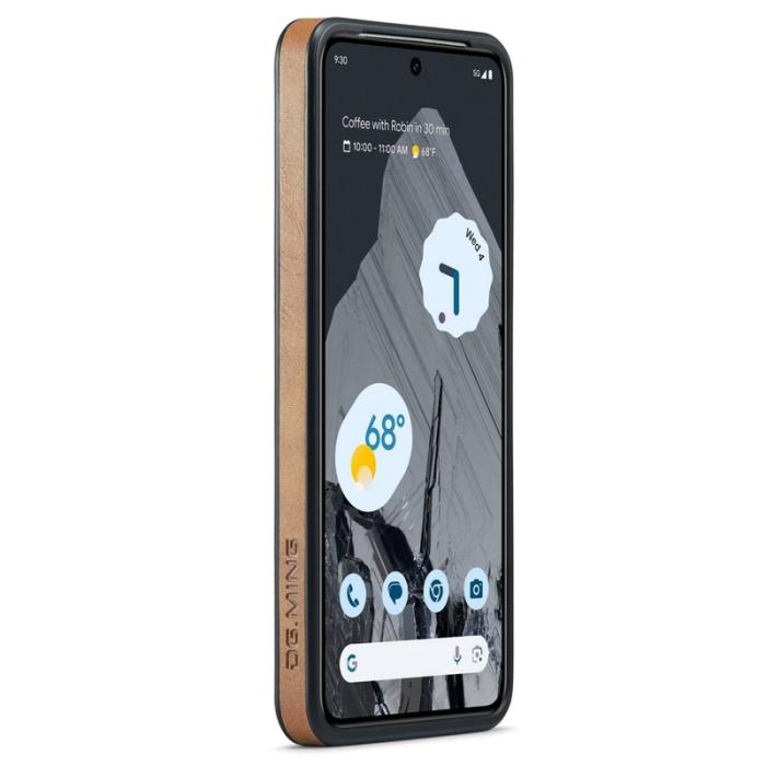 DG.MING - DG.MING Google Pixel 8 Pro Skal PU Läder Stöttålig - Brun