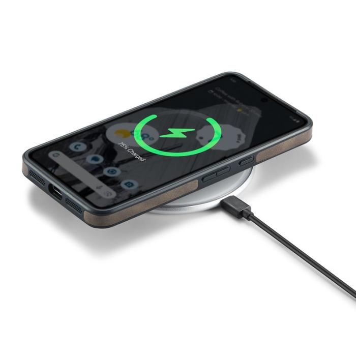 DG.MING - DG.MING Google Pixel 8 Pro Skal PU Läder Stöttålig - Kaffe