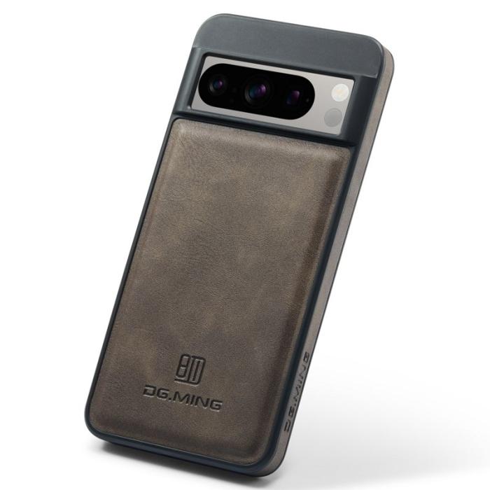 DG.MING - DG.MING Google Pixel 8 Pro Skal PU Läder Stöttålig - Kaffe