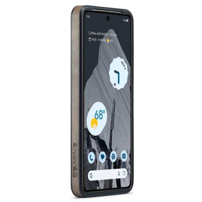 DG.MING - DG.MING Google Pixel 8 Pro Skal PU Läder Stöttålig - Kaffe