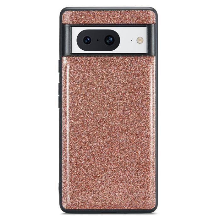 DG.MING - DG.MING Google Pixel 8 Skal Glitter PU Läder + PC + TPU - Guld
