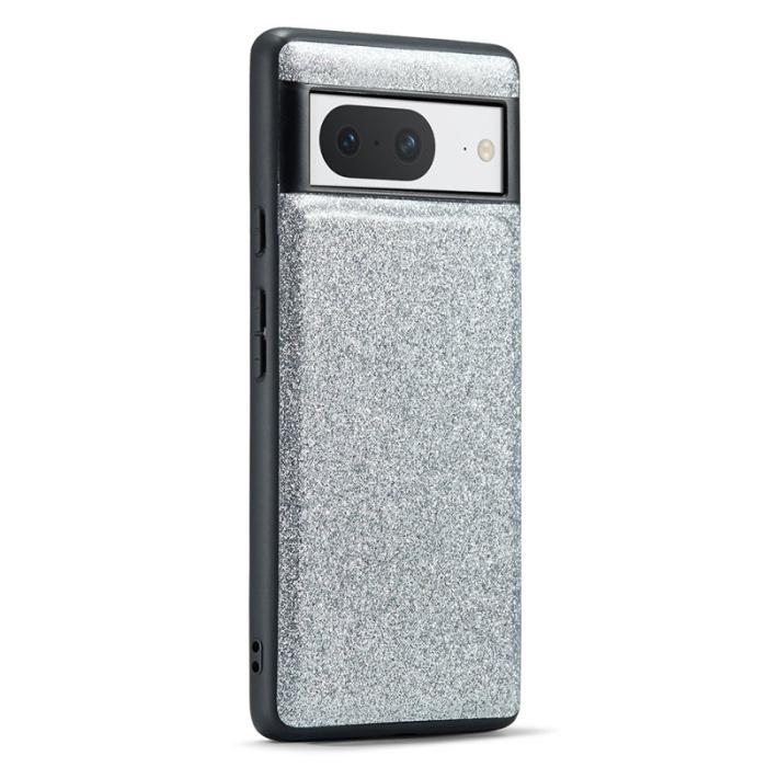 DG.MING - DG.MING Google Pixel 8 Skal Glitter PU Läder+PC+TPU Silver