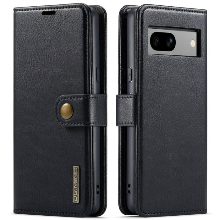 DG.MING - DG.MING Google Pixel 8a Fodral 2 i 1 Delbart Läder Svart