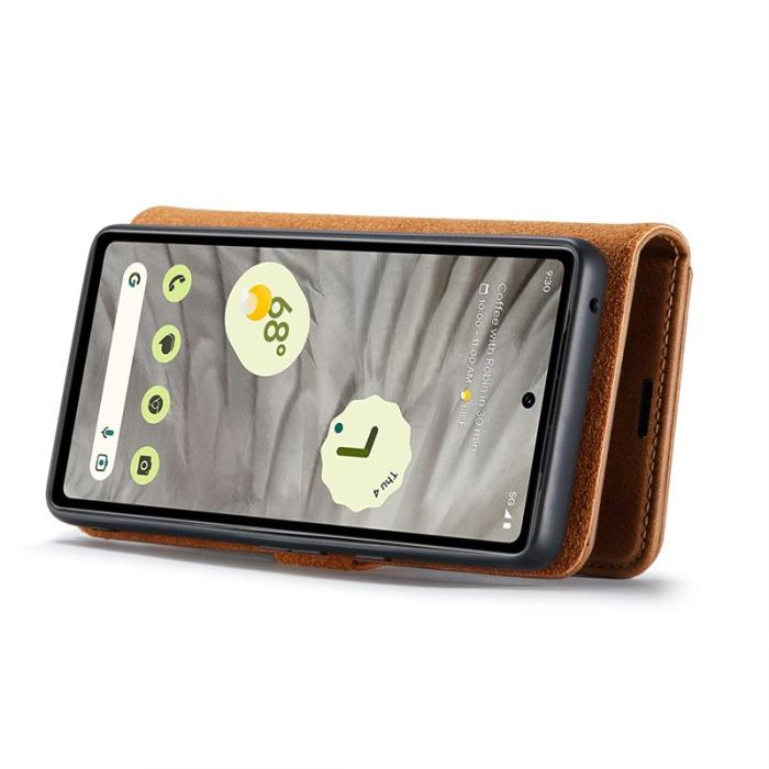 DG.MING - DG.MING Google Pixel 8a Fodral Removable 2 i 1 Läder Brun
