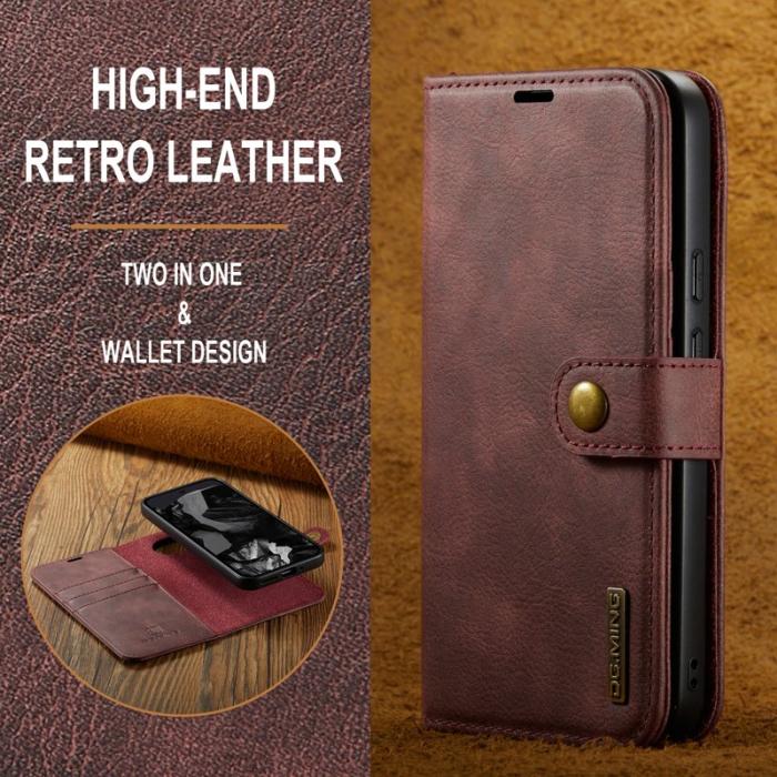 DG.MING - DG.MING Google Pixel 9 Pro XL Skal Avtagbart Läder Röd