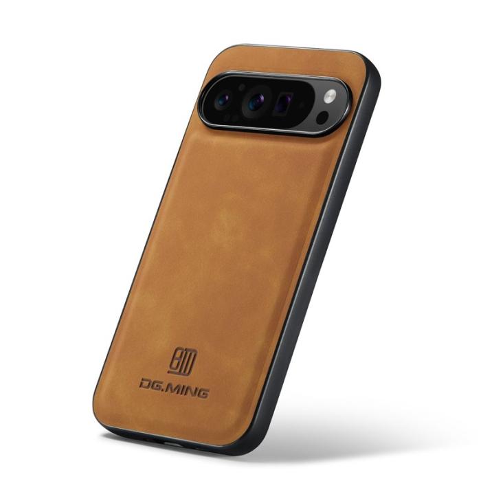 DG.MING - DG.MING Google Pixel 9 Pro XL Skal PU Läder Hybrid Brun