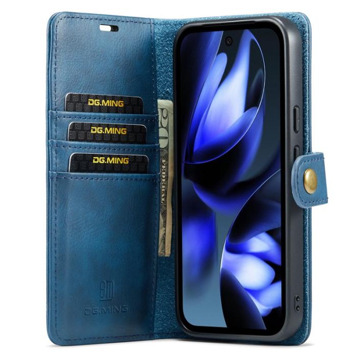 DG.MING - DG.MING Google Pixel 9a Skal Avtagbart Läderfodral - Blå