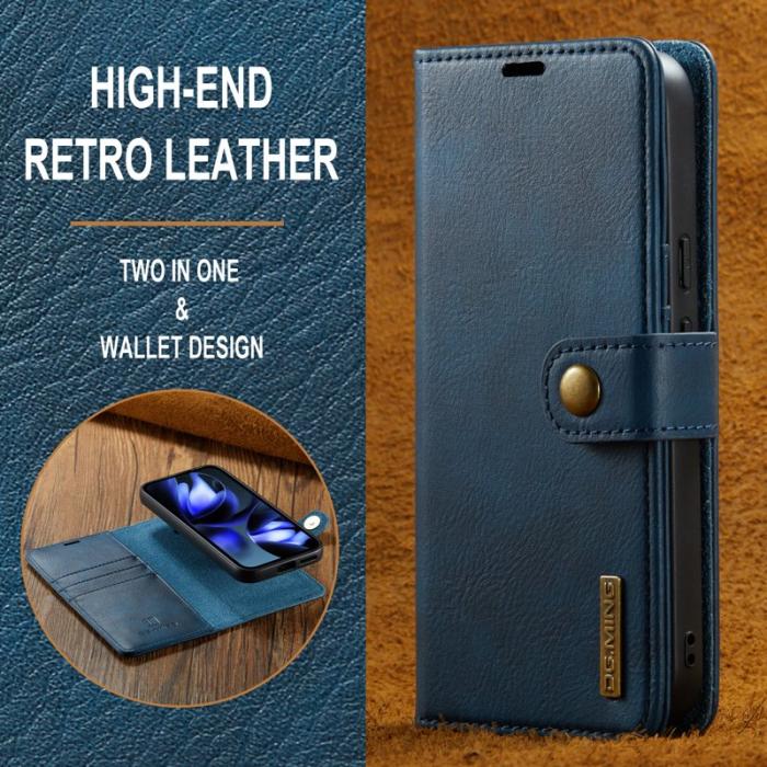 DG.MING - DG.MING Google Pixel 9a Skal Avtagbart Läderfodral - Blå