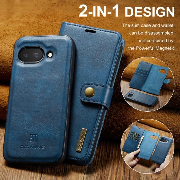 DG.MING - DG.MING Google Pixel 9a Skal Avtagbart Läderfodral - Blå