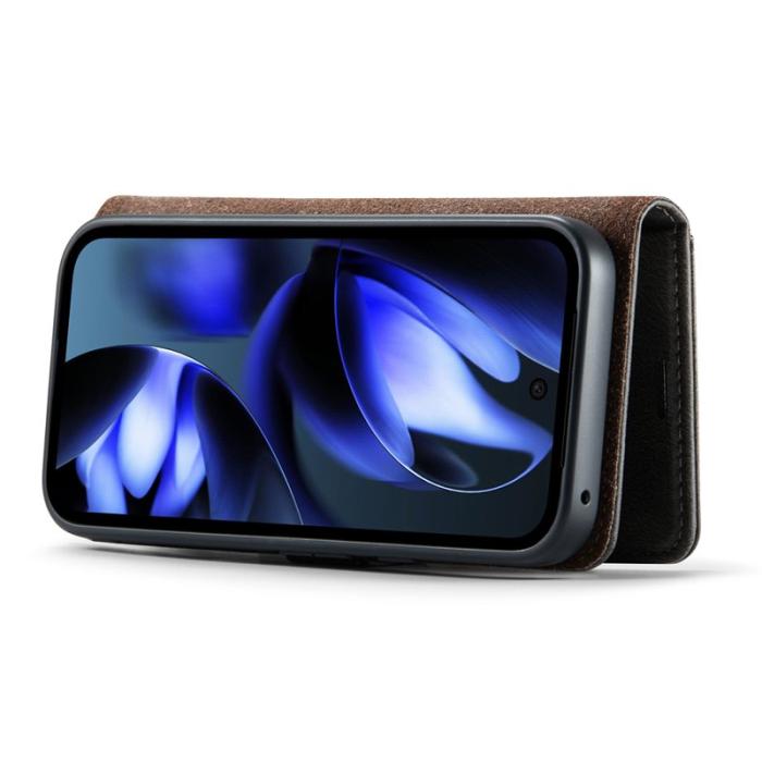 DG.MING - DG.MING Google Pixel 9a Skal Avtagbart Läderfodral - Grå