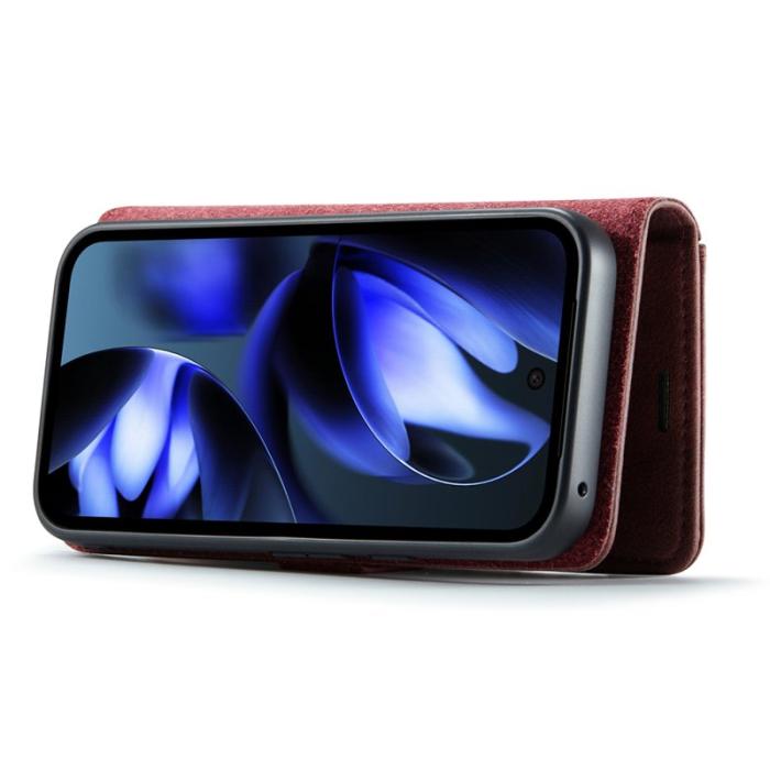 DG.MING - DG.MING Google Pixel 9a Skal Delbart Läderfodral - Röd