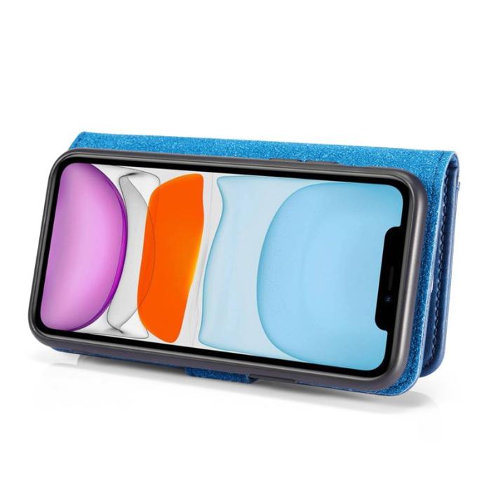 DG.MING - DG.MING iPhone 11 Fodral i Blått - Stötbeständig Läder Wallet