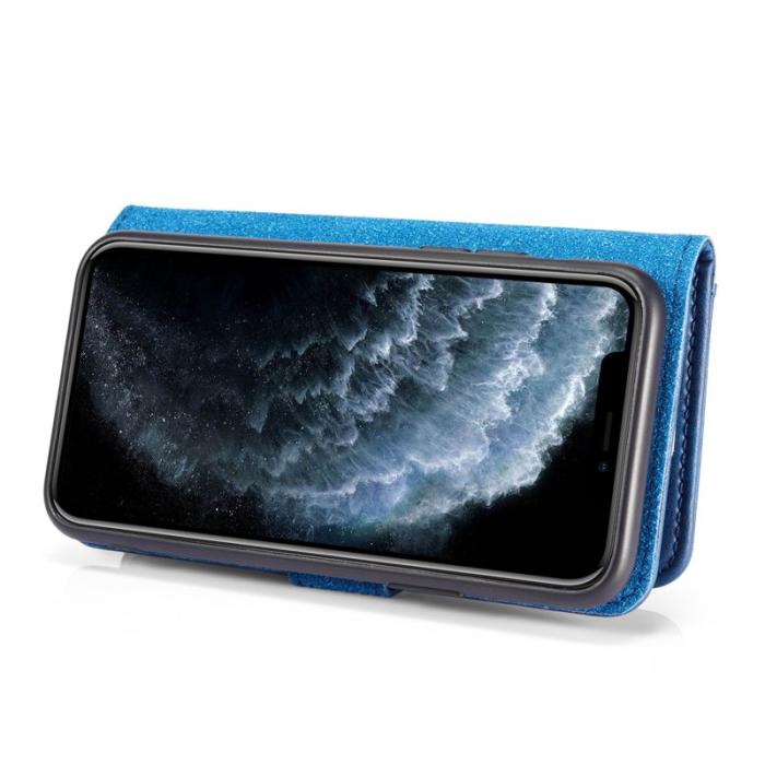 DG.MING - DG.MING iPhone 11 Pro Max Äkta Läder Plånboksfodral med Ställning - Blå