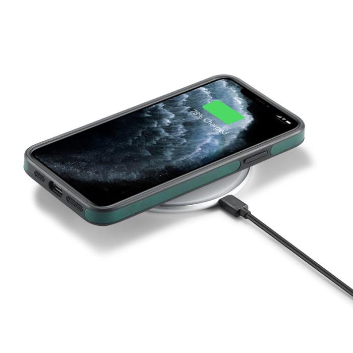 DG.MING - DG.MING iPhone 11 Pro Max Skal Läderbeläggning Grön