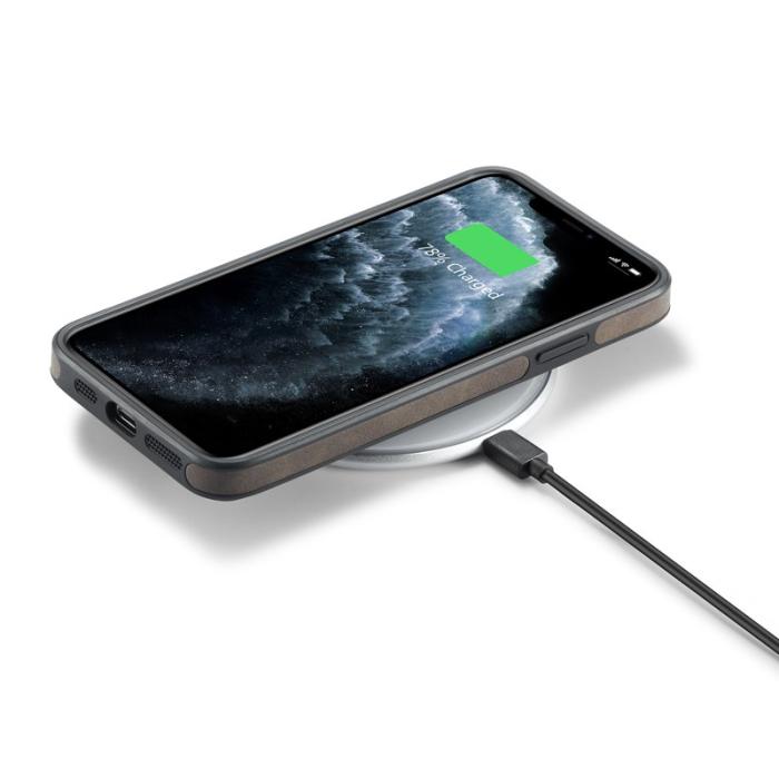 DG.MING - DG.MING iPhone 11 Pro Max Skal Läderbeläggning Kaffe