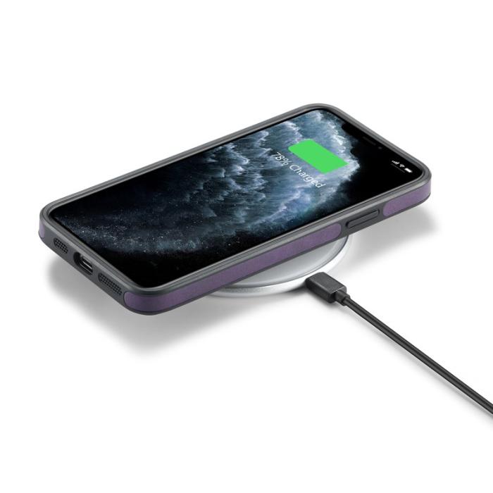 DG.MING - DG.MING iPhone 11 Pro Max Skal Läderbeläggning Lila