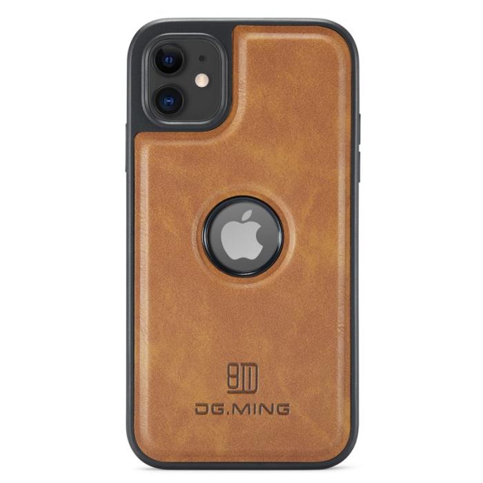 DG.MING - DG.MING iPhone 11 Skal PU Läder Coated PC+TPU - Brun