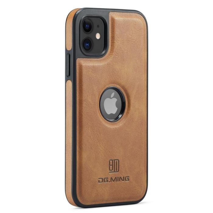 DG.MING - DG.MING iPhone 11 Skal PU Läder Coated PC+TPU - Brun