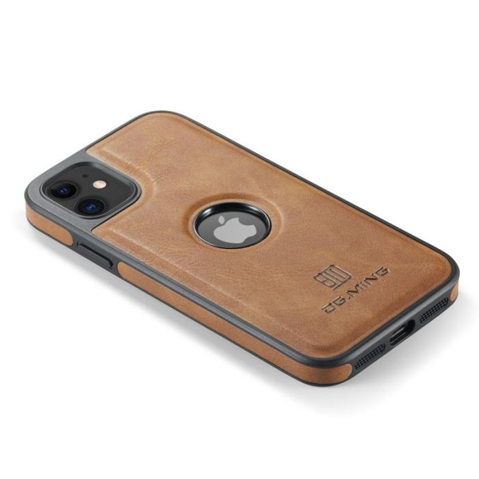 DG.MING - DG.MING iPhone 11 Skal PU Läder Coated PC+TPU - Brun