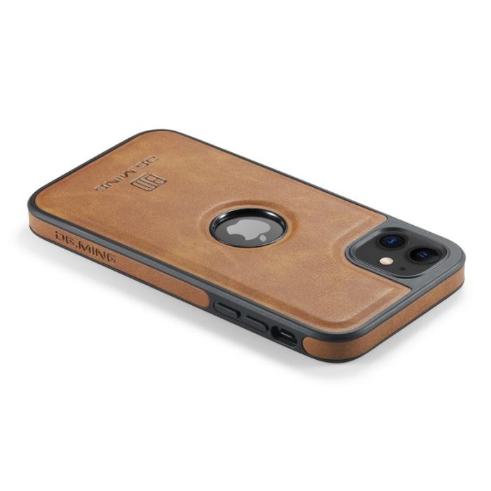 DG.MING - DG.MING iPhone 11 Skal PU Läder Coated PC+TPU - Brun