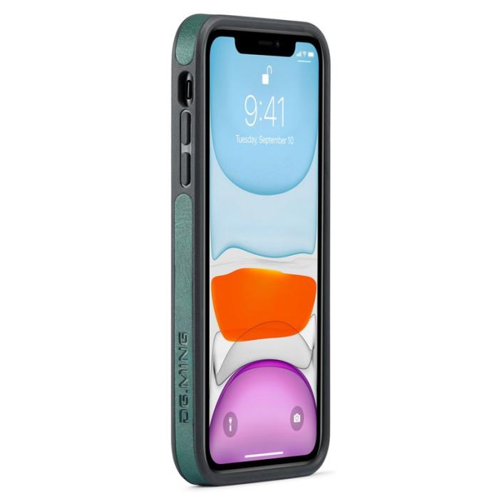 DG.MING - DG.MING iPhone 11 Skal PU Läder Coated PC+TPU - Grön