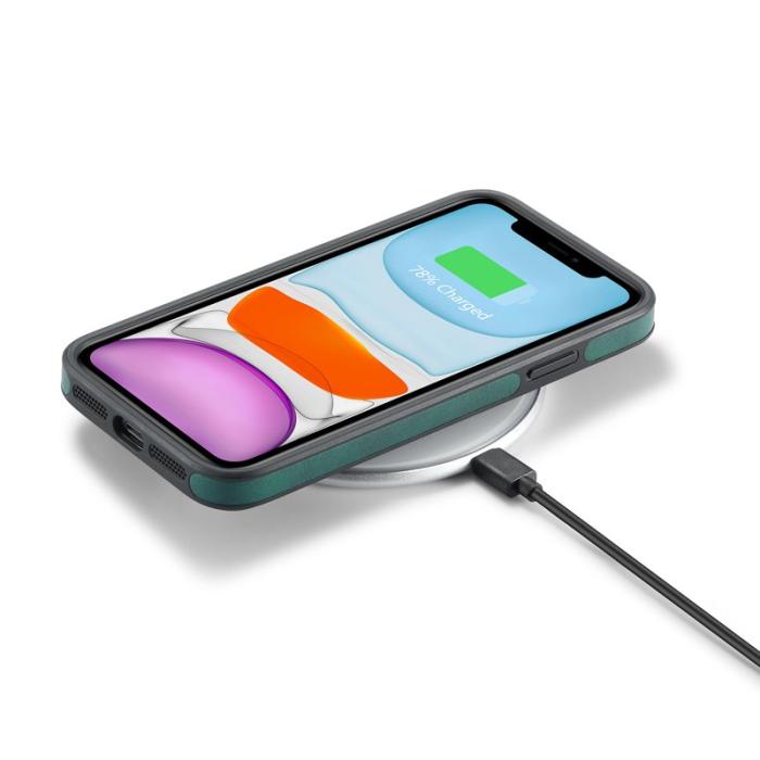 DG.MING - DG.MING iPhone 11 Skal PU Läder Coated PC+TPU - Grön