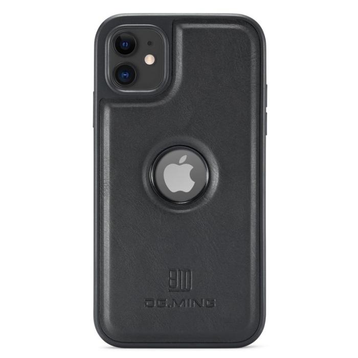 DG.MING - DG.MING iPhone 11 Skal PU Läder Coated PC+TPU Hybrid Svart