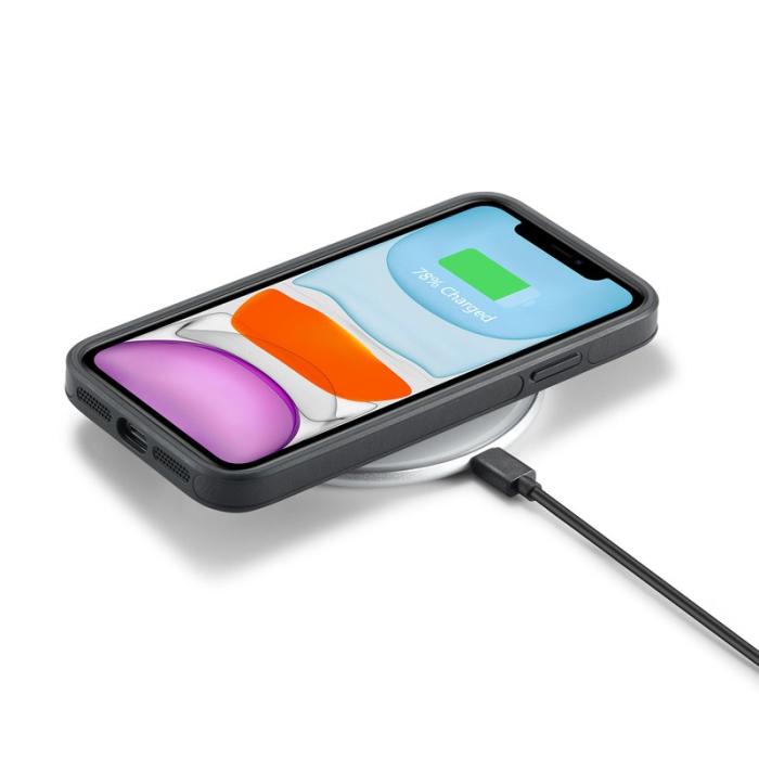 DG.MING - DG.MING iPhone 11 Skal PU Läder Coated PC+TPU Hybrid Svart