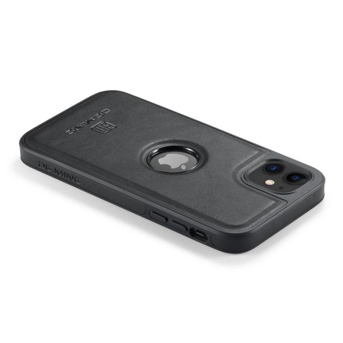 DG.MING - DG.MING iPhone 11 Skal PU Läder Coated PC+TPU Hybrid Svart