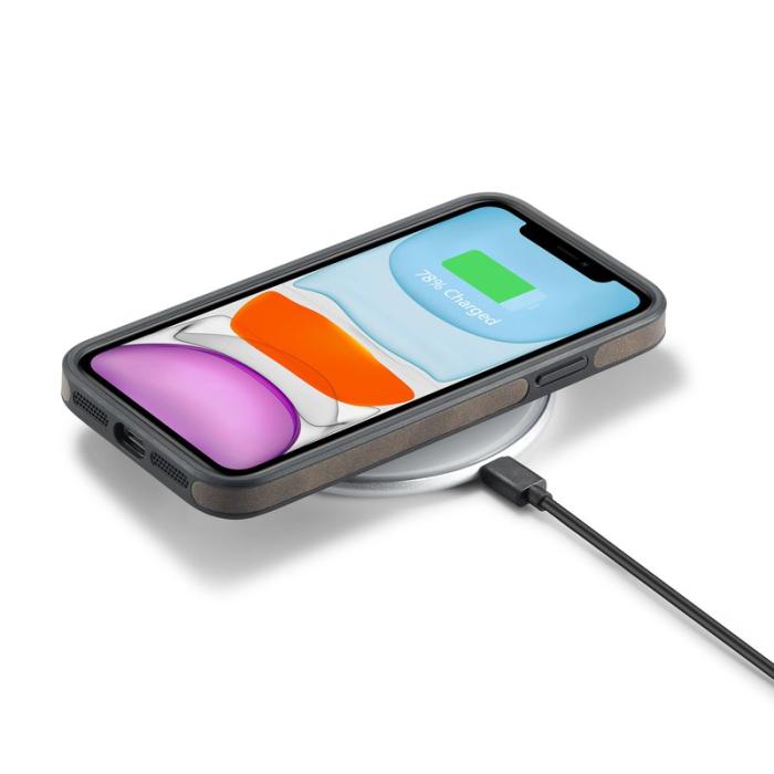 DG.MING - DG.MING iPhone 11 Skal PU Läder Coated PC+TPU - Kaffe